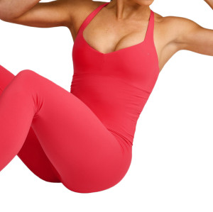 Custom T-Back Yoga Vest with Built-in Bra | OEM/ODM Activewear