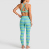 Custom Striped Cross Back Yoga Bra | OEM/ODM Activewear