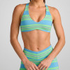 Custom Striped Cross Back Yoga Bra | OEM/ODM Activewear
