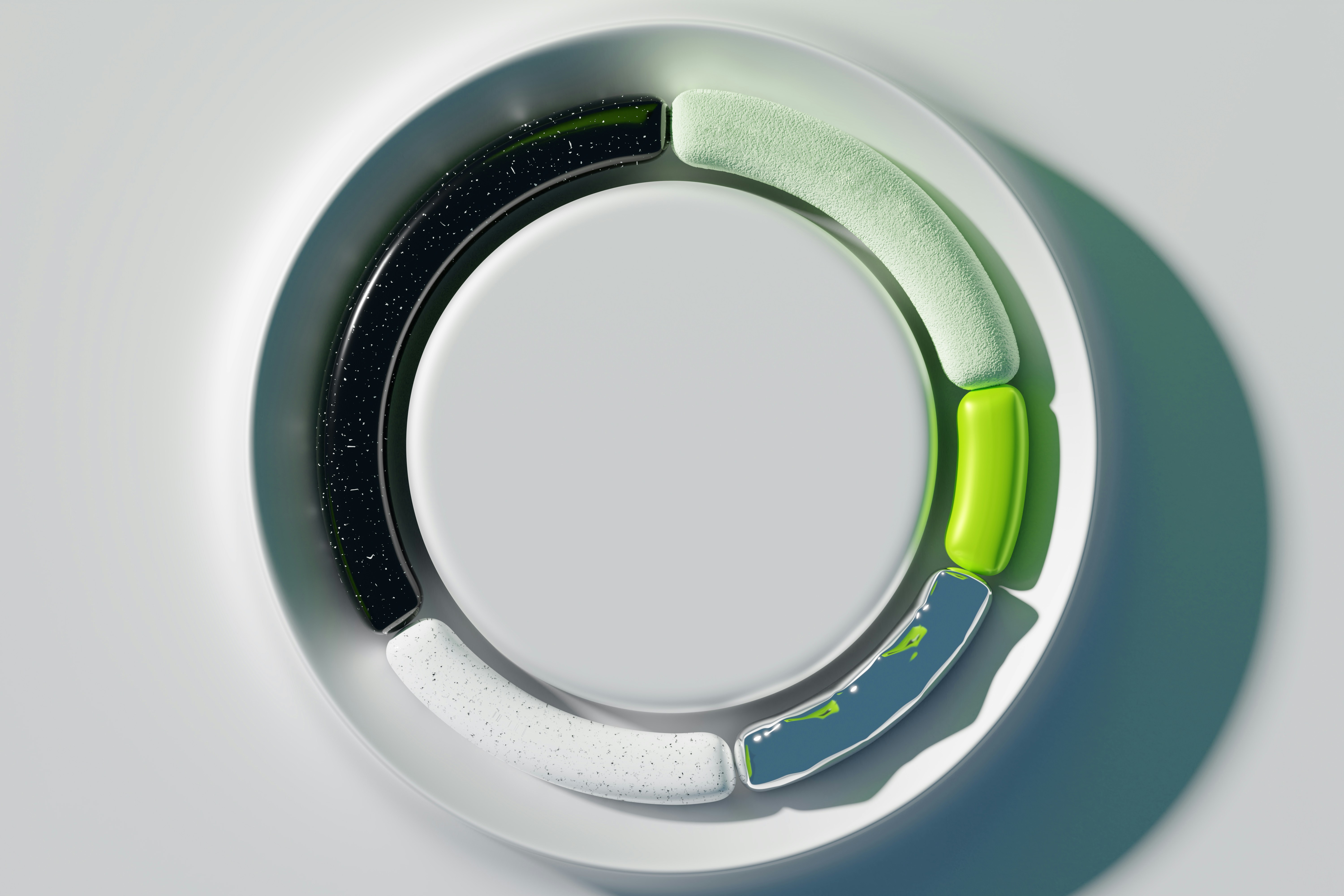 A diagram illustrating a circular economy model in textile manufacturing, showing reduce, reuse, and recycle loops