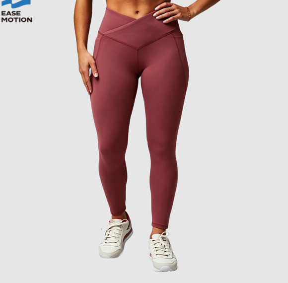 Easemotion OEM V-Cross Waist Yoga Leggings | Custom High Waisted Workout Pants