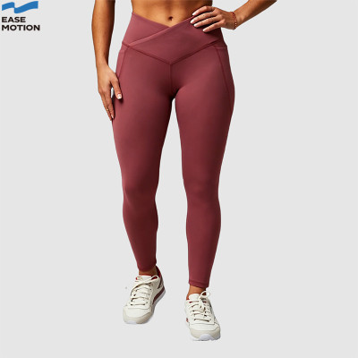 Easemotion OEM V-Cross Waist Yoga Leggings | Custom High Waisted Workout Pants
