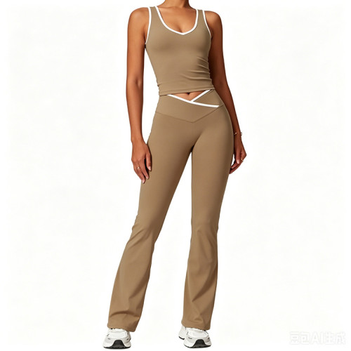 Easemotion OEM Custom Flare Yoga Set | OEM 2-Piece Contrast Trim Outfit