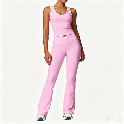 Easemotion OEM Custom Flare Yoga Set | OEM 2-Piece Contrast Trim Outfit