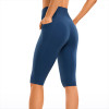 Easemotion OEM Custom Knee-Length Pocket Capri Leggings | Compression Yoga Shorts