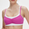Custom Double-Strap Yoga Bra - Ruched Front, High Support, For Gym & Workout