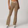 Custom V-Waist Flare Yoga Leggings - High Waist, Two-Tone, Buttery Soft for Gym & Yoga