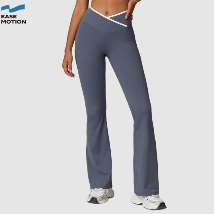 Custom V-Waist Flare Yoga Leggings - High Waist, Two-Tone, Buttery Soft for Gym & Yoga