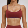 Custom Thin-Strap Scoop Neck Yoga Bra - Contrast Trim, Soft Support, For Yoga & Workouts