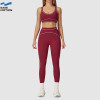 Custom Contrast Trim Yoga Set - Sports Bra & High Waist Leggings, Soft & Supportive
