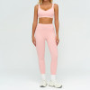Custom Contrast Trim Yoga Set - Sports Bra & High Waist Leggings, Soft & Supportive