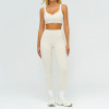 Custom Contrast Trim Yoga Set - Sports Bra & High Waist Leggings, Soft & Supportive