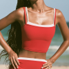 Custom Contrast Trim Layered Yoga Vest - Cropped Tank Top, Soft & Supportive