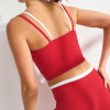 Custom Contrast Trim Layered Yoga Vest - Cropped Tank Top, Soft & Supportive