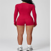 Custom Long Sleeve Sports Top | Slim Fit Crew Neck Yoga Top for Women