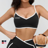 Custom Contrast Trim V-Neck Yoga Bra | Thin Strap Sports Bra for Women