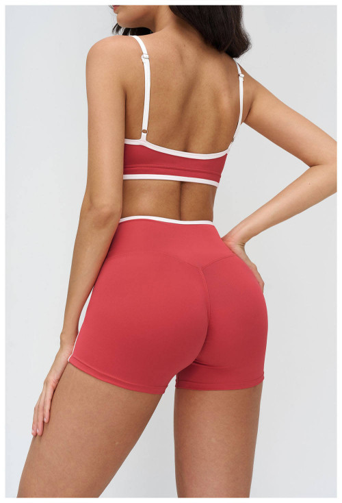 Custom Contrast Trim V-Neck Yoga Bra | Thin Strap Sports Bra for Women