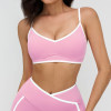 Custom Contrast Trim V-Neck Yoga Bra | Thin Strap Sports Bra for Women