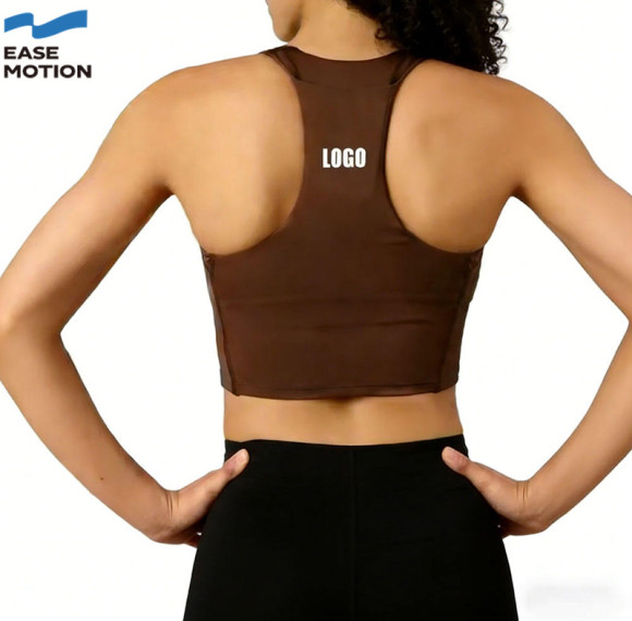 Custom Back Pocket Yoga Tank Top | Racerback Cropped Workout Vest for Women