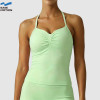 Custom Ruched Halter Yoga Tank Top | Sweetheart Neck Workout Vest for Women