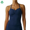 Custom Ruched Halter Yoga Tank Top | Sweetheart Neck Workout Vest for Women