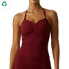 Custom Ruched Halter Yoga Tank Top | Sweetheart Neck Workout Vest for Women