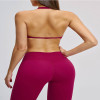 Custom Halter Neck Yoga Bra | V-Neck Adjustable Sports Bra for Women