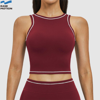 Custom Contrast Trim Racerback Yoga Tank Top | Cropped Workout Vest for Women