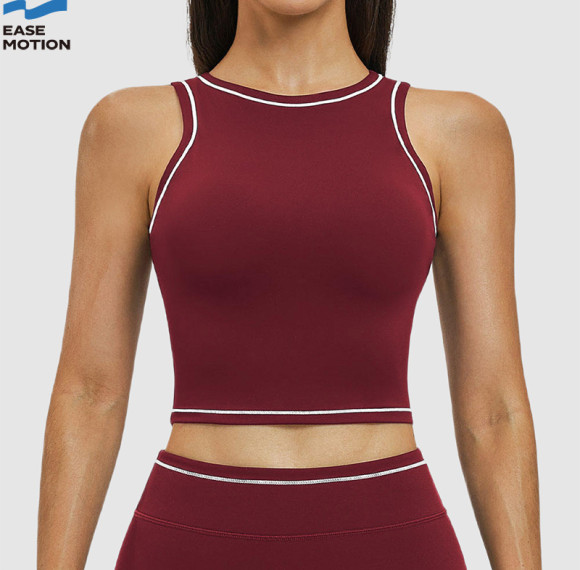 Custom Contrast Trim Racerback Yoga Tank Top | Cropped Workout Vest for Women