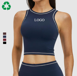 Custom Contrast Trim Racerback Yoga Tank Top | Cropped Workout Vest for Women