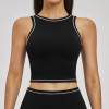 Custom Contrast Trim Racerback Yoga Tank Top | Cropped Workout Vest for Women