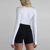 Custom Thumbhole Long Sleeve Crop Yoga Top | Crew Neck Workout Shirt for Women