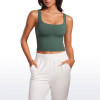 Custom Square Neck Crop Yoga Vest | Wide Strap Workout Tank for Women