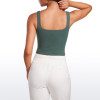 Custom Square Neck Crop Yoga Vest | Wide Strap Workout Tank for Women