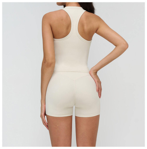 Custom Racerback V-Neck Yoga Vest | Cropped Workout Tank Top