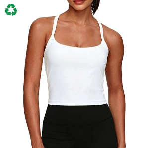 Custom Square Neck Cross-Back Yoga Vest | Cropped Workout Tank