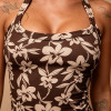Custom Floral Halter Yoga Set | Top & Biker Shorts 2-Piece Outfit