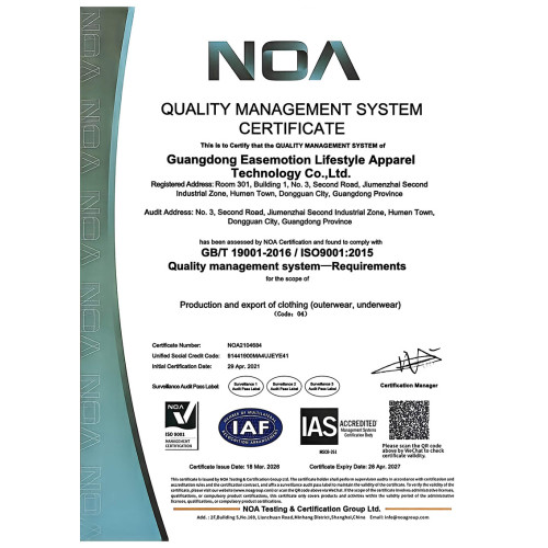 ISO 9001:2015 Quality Management System Certificate