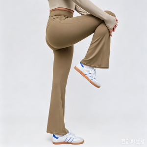 Easemotion OEM Cross Back Waist Flare Yoga Leggings | Custom High Waisted Pants
