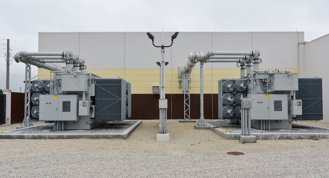 A generator circuit breaker mounted on a large industrial generator
