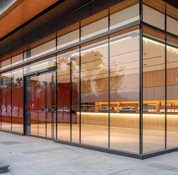 Storefront System Commercial Entrance  Aluminum storefront system Solution China Manufacturer
