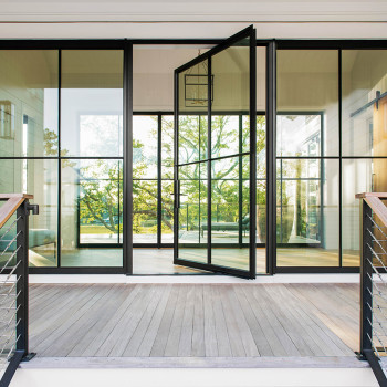 Aluminum Pivot Door Modern Entrance Door Manufacturer Fowall