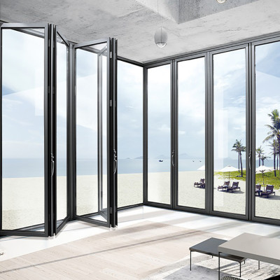 Aluminum Bi-Fold Door Modern Folding Glass Door Manufacturer solution