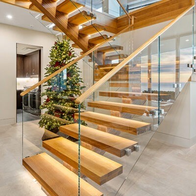 Modern Architectural Staircase Custom Steel & Glass Stair System Manufacturer Fowall