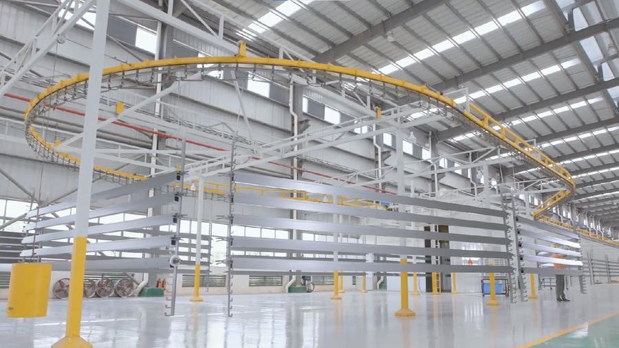 Spray coating line