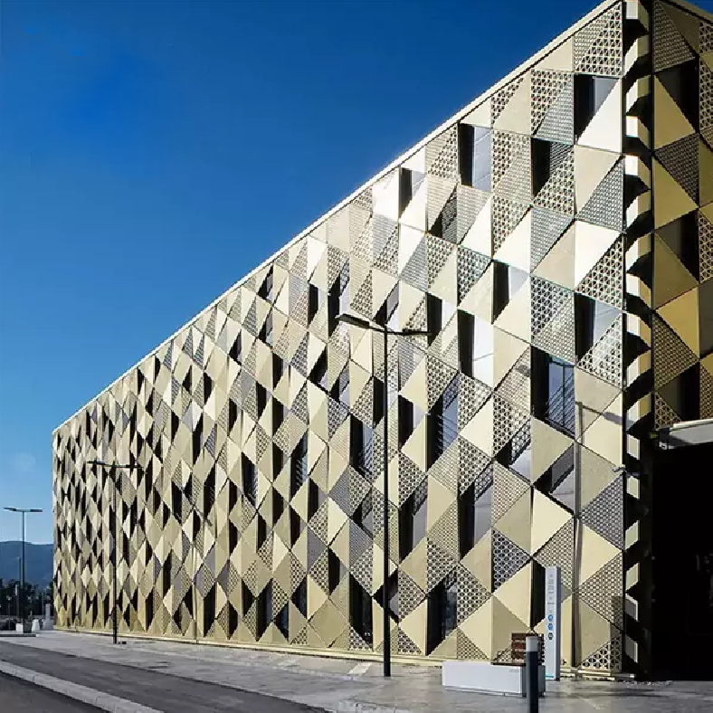 Aluminum glass curtain wall facade