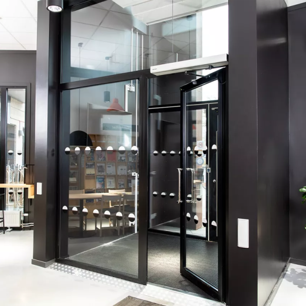 Self-Closing Aluminum Swing Door | Heavy-Duty Hinged Door for Commercial Buildings