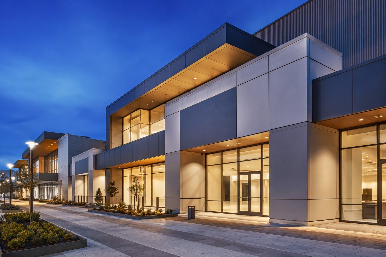 Shopping mall retail complex exterior