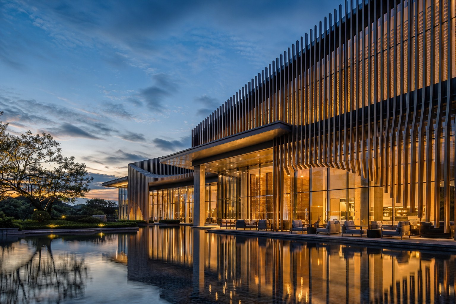 Modern hotel hospitality building