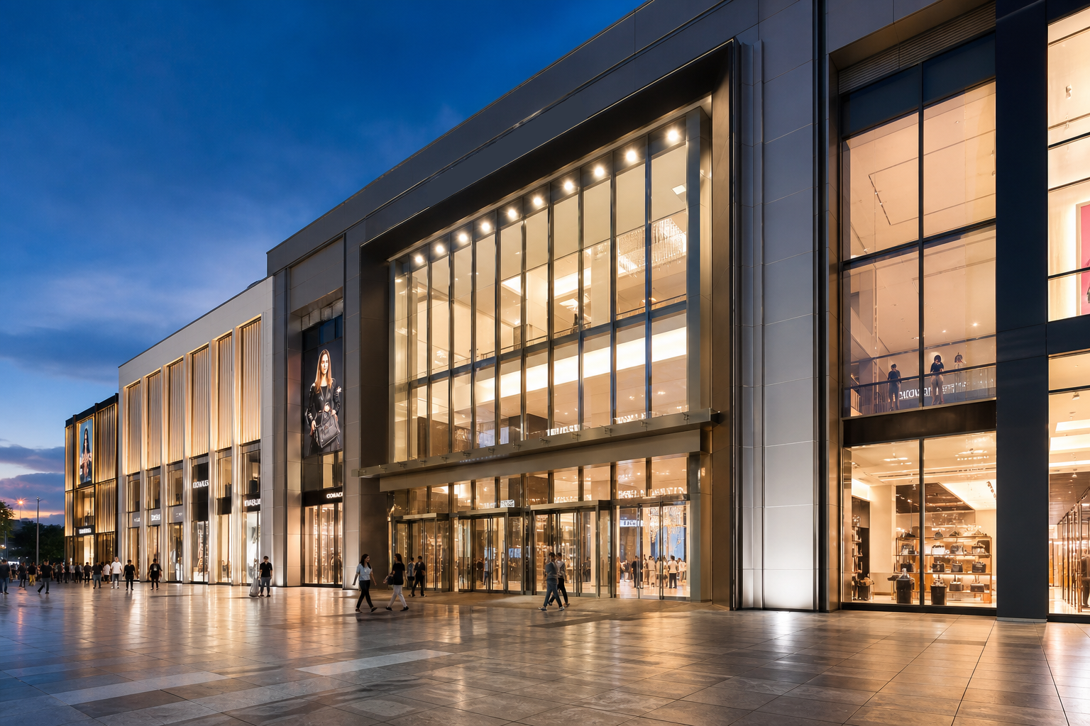Modern glass curtain wall building